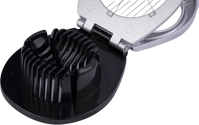 Egg Slicer for Hard Boiled Eggs Heavy Duty, Egg Cutter with Stainless Steel Wire in 2 Ways for Strawberry Soft Fruit Food Silver
