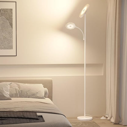 SUNMORY Floor Lamps for Living Room, 48W/4200LM Super Bright LED Floor Lamp with Remote Control, 69" Tall Standing Lamp with Stepless Dimmable, Modern Torchiere Reading Lamp for Bedroom, Office White