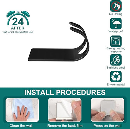 CGBE Razor Holder for Shower, 4 Packs Self Adhesive Shaver Holder Hanger Hooks for Bathroom, Damage Free Wall Hooks for Razor Shaver Loofah Sponge