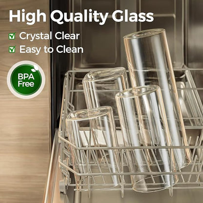 ComSaf 1 Qt Glass Storage Containers with Lids, Glass Jars with Lids, Clear Food Storage Jar, Round Canister Set of 6, Pantry Organizers for Cookie Pasta Flour Rice Tea Coffee Bean