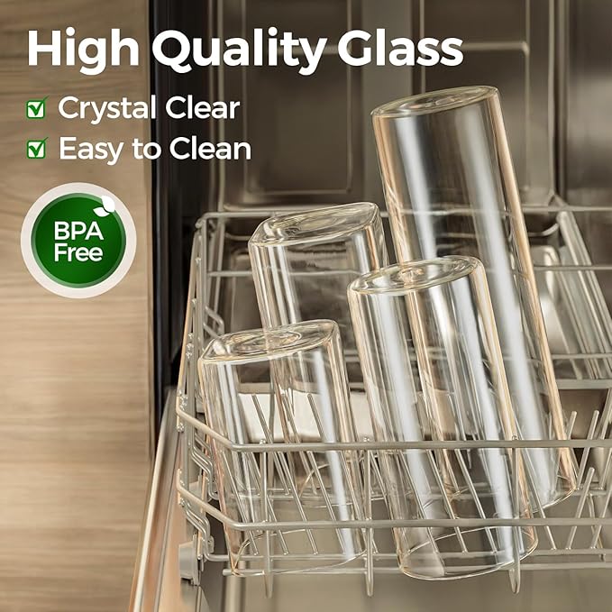 ComSaf 0.6 Qt Glass Food Storage Jars Set of 9, Clear Glass Storage Containers with Lids, Pantry Organization Jar, Spice, Blooming Tea, Oat, Coffee and Sugar Container, Small Canister Set for Kitchen