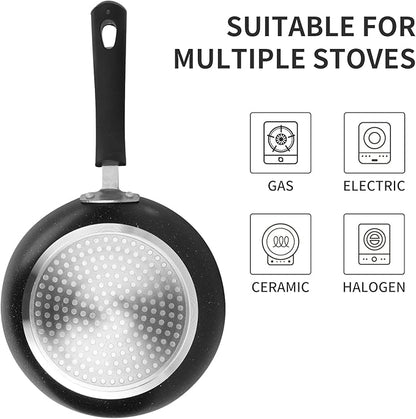 Frying Pan 3-Piece Set, Nonstick Skillet Set for Induction Cooktop, Frying Pan Nonstick 8 Inch+9.5 Inch +11 Inch (Black)