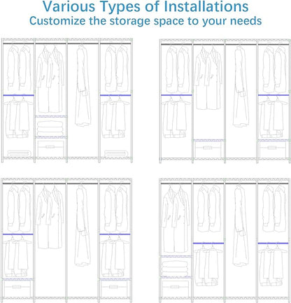 VIPEK V40C Plus Large Covered Clothes Rack for Hanging Clothes, Heavy Duty Portable Wardrobe Closet, Black Metal with Oxford Fabric Cover, Max Load 1300lbs
