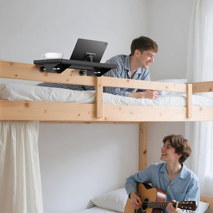 Bedside Shelf for Dorm Room Bunk Bed, Loft Shelf for Bunk Bed, Clip on Bed Side Table Tray for Dorm Bed, College Dorm Room Essentials for Girls/Guys, Bedside Tray with Cable Management, Back to School