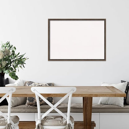 Amanti Art White Cork Board for Wall, 21x29 Vision Board with Brown Wood Frame, Medium Corkboard Office Decor for Home Organization, Modern Contemporary Corkboard Pinboard to display items for home