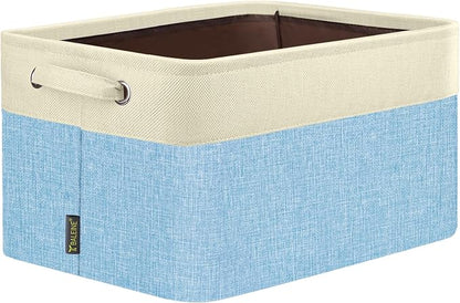 BALEINE 1 Pack Fabric Closet Storage Bins for Shelves, Linen Closet Organizers and Storage, Decorative Baskets for Organizing, Shelf, Clothes, Home, Office (Skyblue, 14''x10''x8.5'')