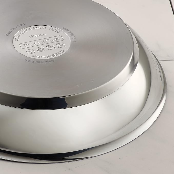 Tramontina 12-Inch Non Stick Large Frying Pan, Tri-Ply Base Stainless Steel Skillet with Reinforced Nonstick Coating, Dishwasher and Oven Safe