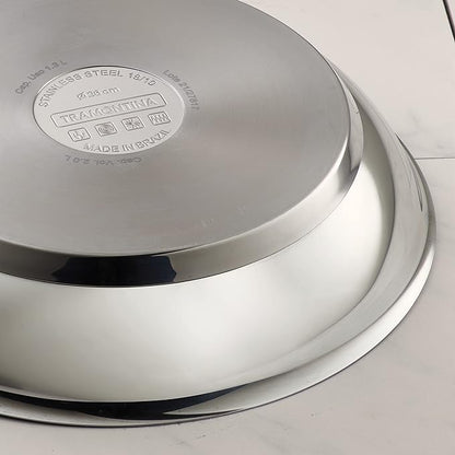 Tramontina 12-Inch Non Stick Large Frying Pan, Tri-Ply Base Stainless Steel Skillet with Reinforced Nonstick Coating, Dishwasher and Oven Safe