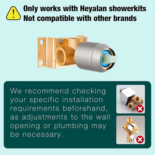 Heyalan Shower Faucet Set with Valve, Bathroom Rainfall Shower System, Wall Mount Single Handle Shower Trim Kit, Rainfall Fixed Shower Head, 8 Inch Square Shower Head,Brushed Nickel