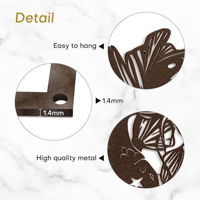 SIGNLEADER Metal Wall Art Decor Carp Minimalist Modern Abstract Wall Sculpture Hangings Home Decoration for Living Room, Bedroom, Bathroom, Kitchen, Outdoor - 24" Bronze