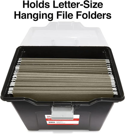 STAPLES File Box File Portable Tote, Letter Size, Black, 2/Pack