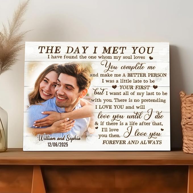 Love Signal Personalized Wall Art for Couples, Custom Photo Print Canvas/Poster/Frame, Valentine Day, Wedding, Anniversary, Birthday Gifts for Him Her Boyfriend Girlfriend, Husband Wife Bedroom Decor