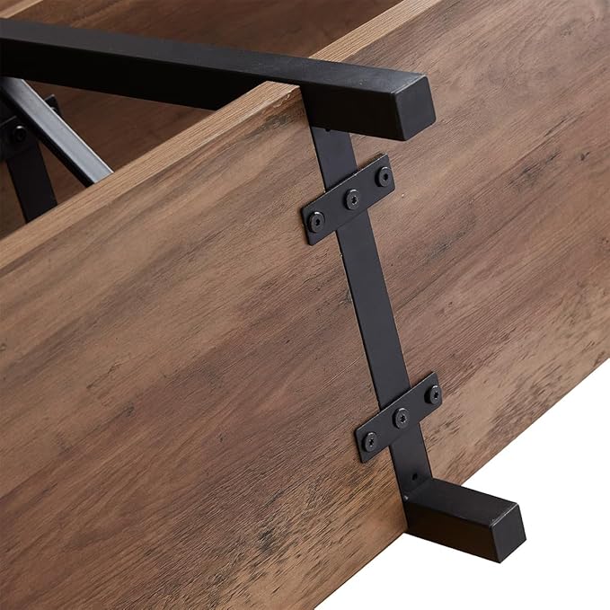 IBF Farmhouse Entryway Table, Rustic Long Console Table Behind Couch, Modern Metal Wooden Sofa Table with Storage Shelves, 3 Tier Foyer Hallway Table for Livingroom, Rustic Oak,63 in