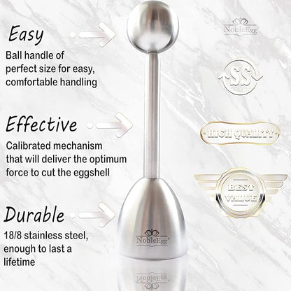NobleEgg Egg Topper Opener Cracker Tool | Easily Cut and Remove the Top of Soft-Boiled Eggs