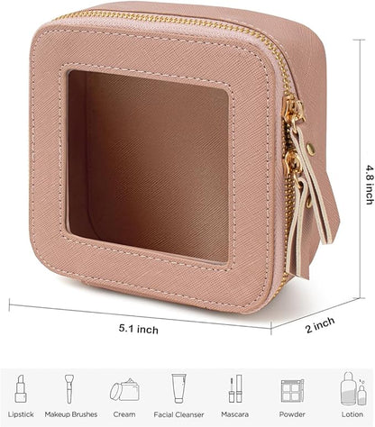 Travel Clear Makeup Bag Set, TSA Approved Cosmetic Bag Case with Zipper Portable Makeup Pouch Toiletry Bag Women Traveling Cosmetic Organizer Storage Bag Car Organizer Car Essentials for Women