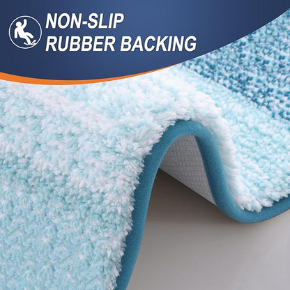 OLANLY Bathroom Rugs Mat 34x21, Extra Soft Absorbent Microfiber Bath Rugs, Rubber Backing, Quick Dry, Washable Bath Mats for Bathroom Floor, Tub and Shower, Home Decor Accessories, Peacock Blue