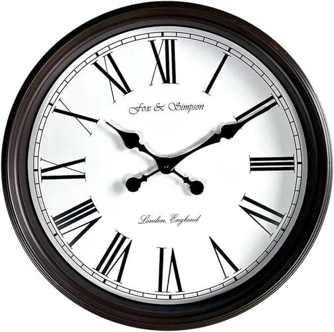 Extra Large 50cm / 20-Inch Grand Central Station Wall Clock in Earth Brown
