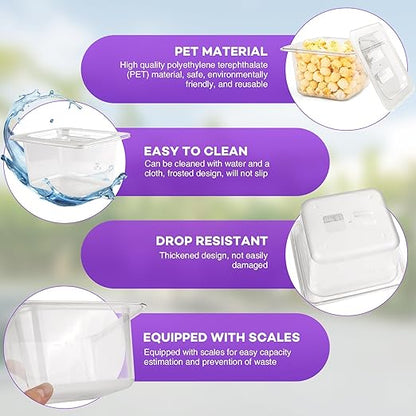 VOISEN 12 Pack Plastic Food Pan with Lids 1/6 Size 6 Inch Deep Commercial Food Storage Containers for Fridge Salad Fruits Vegetables Clear Restaurant Polycarbonate