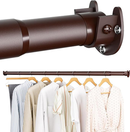 Closet Rod - Closet Rods for Hanging Clothes, 17 to 53 inch Adjustable Closet Hanging Rod, Heavy Duty Clothes Rod Clothing Bar, Closet Poles for Hanging Clothes for Wardrobes, Shower Curtain