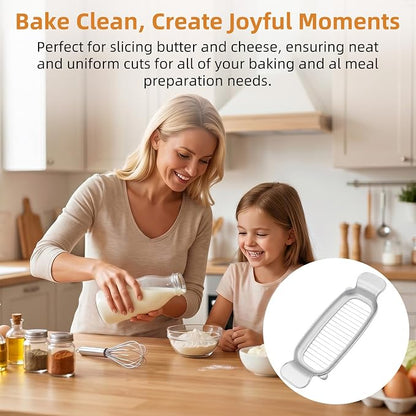 Butter & Cheese Slice Cutter - Stainless Steel Multipurpose Butter and Cheese Cutter Slicer for Evenly Slicing Butter Blocks, Cheeses, Eggs, Non-Stick，Compact & Portable for Home, BBQ, Camping