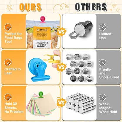 Grtard 24pack Magnetic Clips, Cute Magnet Clips for Fridge, Colorful Magnetic Clips Heavy Duty, Strong Magnetic Clip Magnets, No-Scratch Magnetic Clips for Refrigerator, Whiteboard, Locker, Classroom
