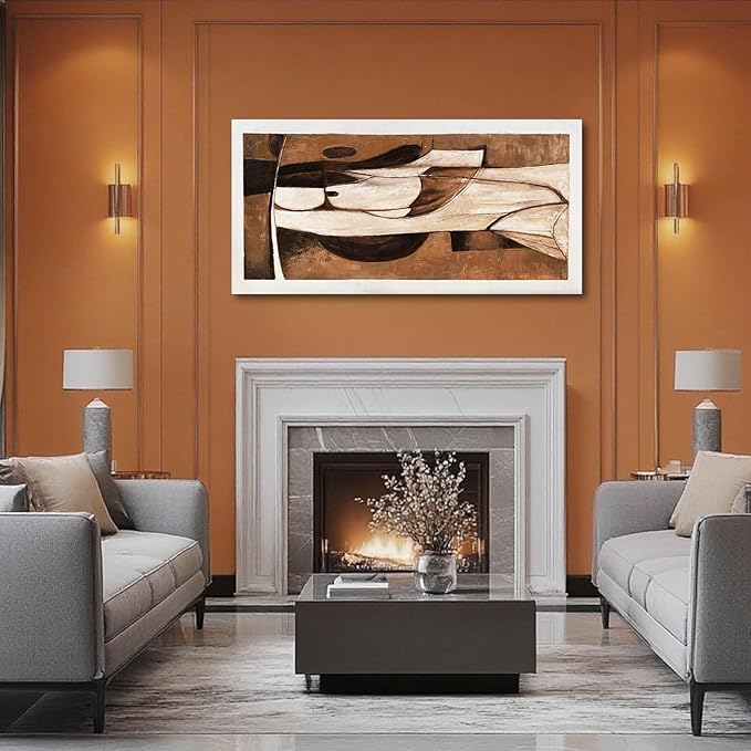 LEVERUP Black and White Abstract Wall Art Textured Wall Artwork Gold Wall Decor for Dining Room Living Room Office 24×48 Inch Hallway Decorations