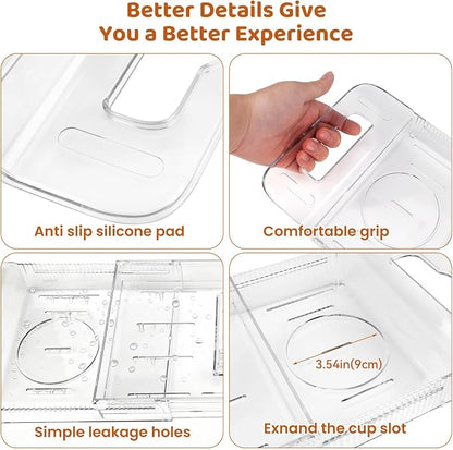 Expandable Bathtub Tray, Foldable Bath Tray for Tub, Acrylic Bath Table Trays Storage Rack, Bath Tub Tray for Bathtub & Bathroom Accessories (Transparent Bathtub Tray, 22"L x 7.8"W x 1.7"H)
