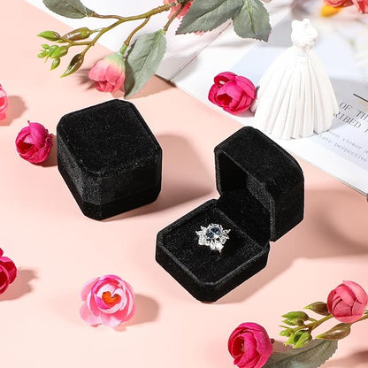 MAQUITA 20 Pcs Velvet Ring Box for Wedding Ceremony Engagement Ring Box Jewelry Boxes Packaging Display Ring Case Earring Storage Holder for Proposal Anniversary Birthday Gift