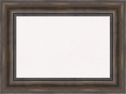 Amanti Art White Cork Board for Wall, 17x23 Vision Board with Brown Wood Frame, Small Corkboard Office Decor for Home Organization, Country Rustic Corkboard Pinboard to Display Items for Home