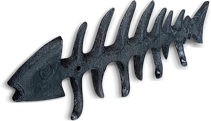 Wallcharmers Large Fish Bone Key, Leash, & Towel Holder | Nautical Home & Wall Decor