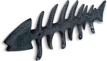 Wallcharmers Large Fish Bone Key, Leash, & Towel Holder | Nautical Home & Wall Decor