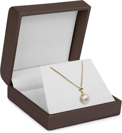 Luxury Reversible Weave Texture Jewelry Display Box for Men & Women - Earring Box & Pendant/Neckless Box Ideal for Earring/Studs, Necklace/Pendant - Jewelry Gift Box with Suede Interior