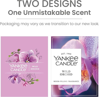 Yankee Candle Medium Pillar Scented Candle with up to 115 Hour Burn Time, Premium Plant Wax Blend for Consistent Burn, 14.25 oz Pillar Candle with Room Filling Fragrance, Wild Orchid