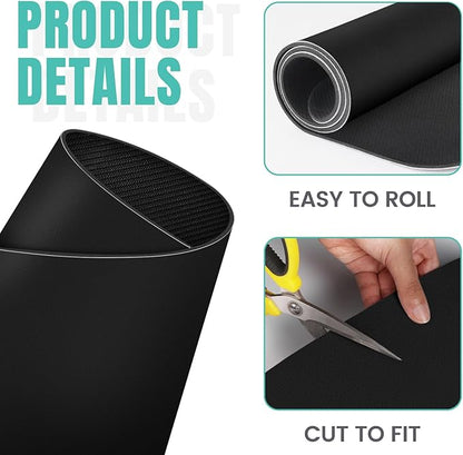 WISELIFE Coffee Mat Super Absorbent Dish Drying Mat Coffee Bar Accessories Match with Machine Large Drying Mats for Kitchen Counter 18" W x 32" L, Black
