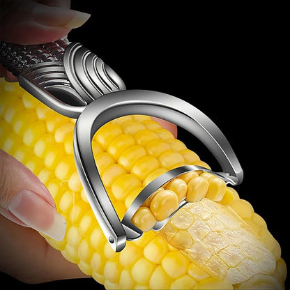 TEEVEA Corn Peeler for Corn on the Cob, Stainless Steel Corn Cob Stripper, Kernel Remover Tool for Home Kitchen BBQ Canning Camping