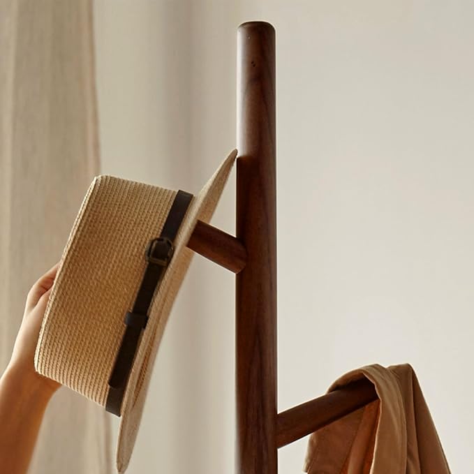 Solid Wood Coat Rack, Coat Tree is a versatile and stylish piece, 67.32" H Coat Hanger, Coat Rack Freestanding in Walnut Colour for Living Room, Entryway (Walnut)