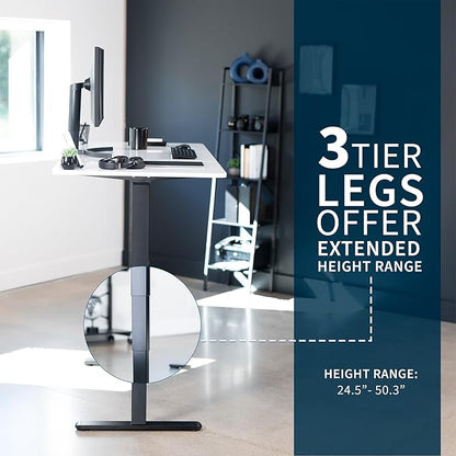 VIVO Electric Dry Erase 71 x 30 in Dual Motor Sit Stand Desk, Memory Height Adjustment, 2B Series, Whiteboard Top Black Frame, DESK-KIT-2B7WE