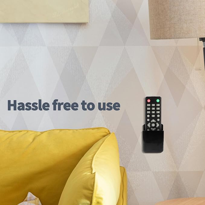 6 PCS Remote Control Holders Wall Mount, Self Adhesive TV Air Conditioner Remote Control Holder, Wall Mount Storage Box Organizer Wall Pen Holder Storage for Home Office School (Black)