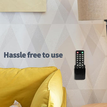 4 PCS Remote Control Holders Wall Mount, Self Adhesive TV Air Conditioner Remote Control Holder, Wall Mount Storage Box Organizer Wall Pen Holder Storage for Home Office School (Black, 4)