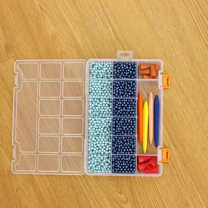 BangQiao 3 Pack Mixed Size Clear Plastic Storage Box Organizer Case with Fixed Compartment for Small Parts, Jewelry, Diamond, Craft Supplies, Sewing Kit, DIY Accessories
