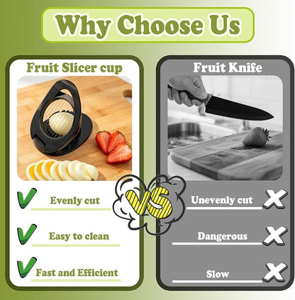 FANTEXY Egg Slicer for Hard Boiled Eggs - Multipurpose Egg Cutter with Stainless Steel Wires, Boiled Eggs Slicer for Strawberries, Bananas, Kiwi Fruit, Soft Cheese, Easy to Clean and Store