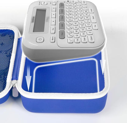 Case Compatible with Brother P-Touch PTD220 210 Home/Office Everyday Label Maker, Storage Holder Carrying Organizer for Label Tapes, AC Adapter, Charging Cables (Box Only) -Blue