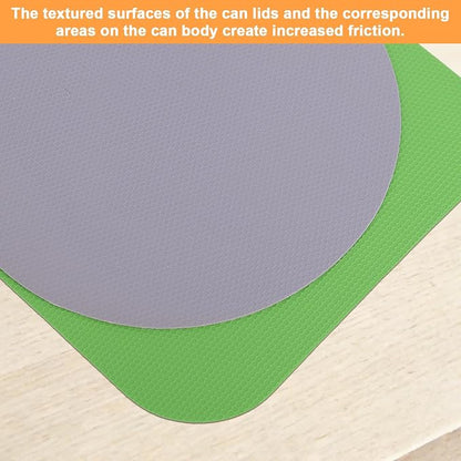 LUTER 4pcs Rubber Jar Openers, Versatile Natural Rubber Bottle Opener Kitchen Coasters Gadgets for Weak Hands Seniors Elderly Lid Cap Gripper Pads (Green Square, Gray Round)