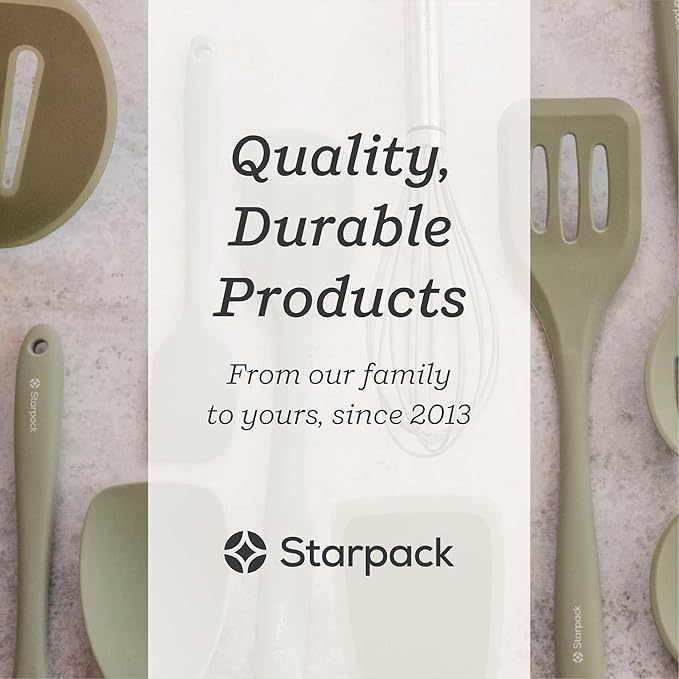 Starpack 'Mix it Up' Premium Silicone Cooking Spoons - Silicone Mixing Spoons for Baking Heat Resistant 600°F - Kitchen Spoons for Nonstick Cookware - Silicone Serving Spoons - Rubber Stirring Spoon