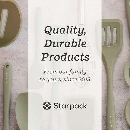 Starpack 'Mix it Up' Premium Silicone Cooking Spoons - Silicone Mixing Spoons for Baking Heat Resistant 600°F - Kitchen Spoons for Nonstick Cookware - Silicone Serving Spoons - Rubber Stirring Spoon