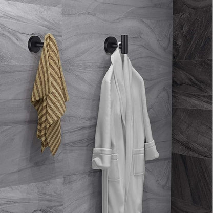 Bathroom Robe Towel Hooks Coat Matte Black Wall Hook Stainless Steel Heavy Duty Door Hanger Towel Robe Clothes Cabinet Closet Sponges Hook for Bathroom Bedroom Kitchen Hotel Pool 16 Packs