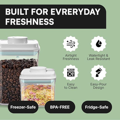 Bop Top | Airtight Meal Prep Containers with Lids | Food Storage Container Sets | Snack and Overnight Oats Fridge Organizer | Pantry and Kitchen Organization | Set of 5