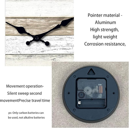XNM Analog Clock for Kitchen 10 Inch Wood Small Wall Clocks Battery Operated Rustic Wall Clock Non Ticking(No Solid Wood, It is with MDF Material)