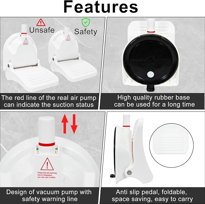 Shower Foot Rest, Strong Suction Cup Foldable Foot Stool for Shaving Legs in Shower, No Drill Bathroom Foot Rest with Anti-Slip Surface for Elderly, Pregnancy, Portable for RV Travel