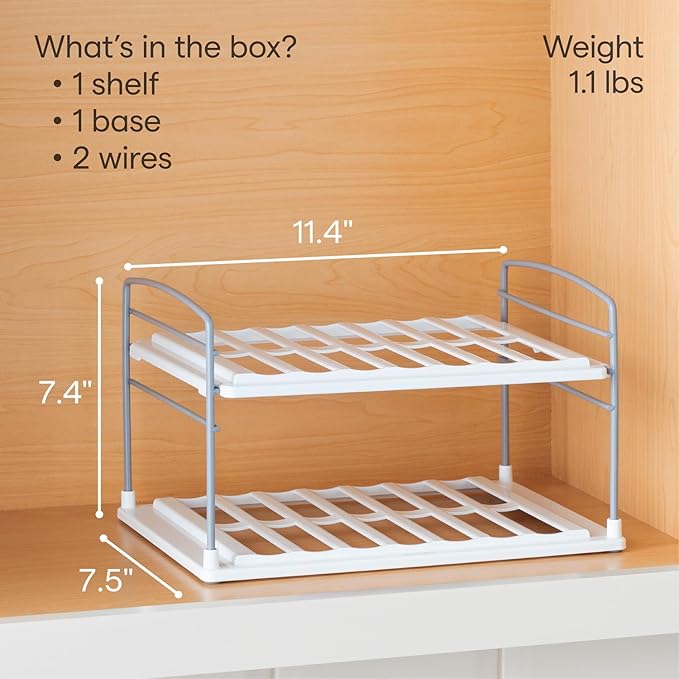 YouCopia UpSpace Water Bottle and Travel Mug Cabinet Organizer, Adjustable Storage Rack for Kitchen Organization, 2 Shelf Classic Edition